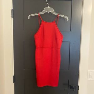 Red mini dress